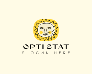 Happy Sun Face logo design