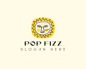 Happy Sun Face logo design