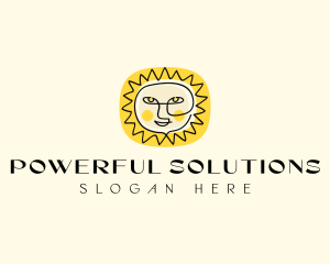 Happy Sun Face logo design