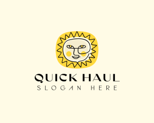 Happy Sun Face logo design