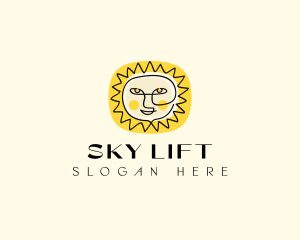 Happy Sun Face logo design