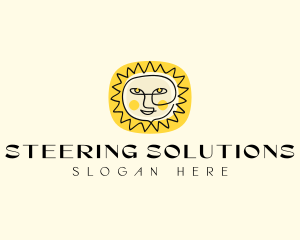 Happy Sun Face logo design