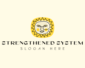 Happy Sun Face logo design