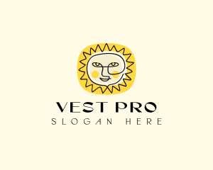 Happy Sun Face logo design