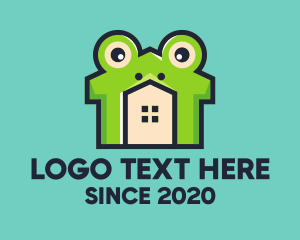 Amphibian - Green Frog House logo design