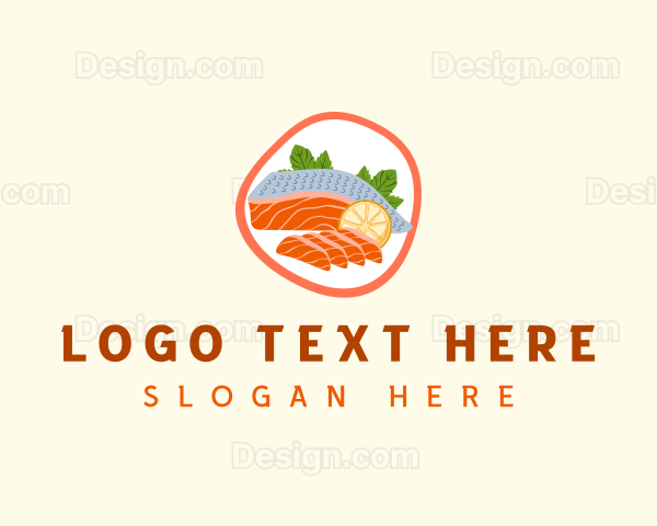 Salmon Sashimi Seafood Logo