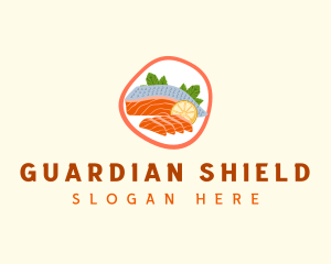 Salmon Sashimi Seafood Logo