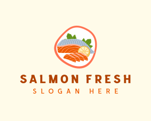 Salmon Sashimi Seafood logo