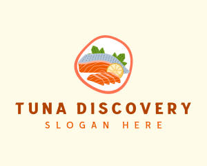 Salmon Sashimi Seafood logo design