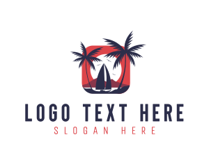 Sailboat Palm Ocean logo