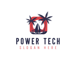 Sailboat Palm Ocean logo