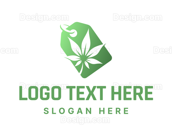 Green Cannabis Tag Logo