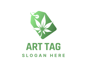 Green Cannabis Tag logo design