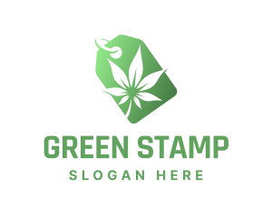 Green Cannabis Tag logo design