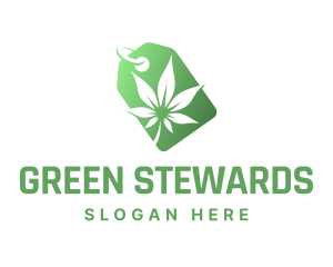 Green Cannabis Tag logo design