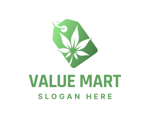 Green Cannabis Tag logo design