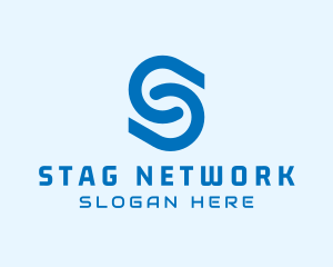 Online Network Letter S logo design