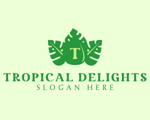 Tropical Leaf Droplet logo design