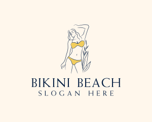 Yellow Swimsuit Woman logo design