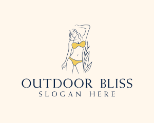 Yellow Swimsuit Woman logo design