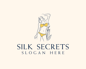 Yellow Swimsuit Woman logo design