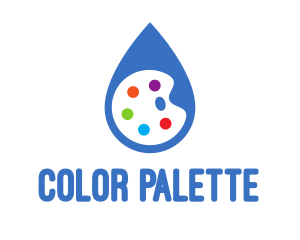 Water Drop Art Paint Palette  logo design