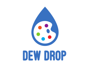 Water Drop Art Paint Palette  logo design