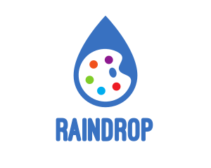 Water Drop Art Paint Palette  logo design