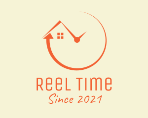 Orange House Clock logo design