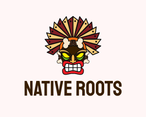 Tribal Tiki Headdress logo design