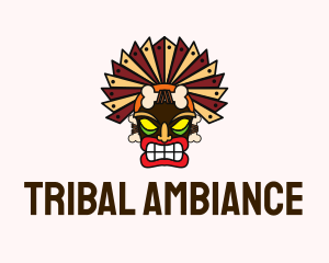 Tribal Tiki Headdress logo design