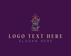 Floral Candle Flame logo