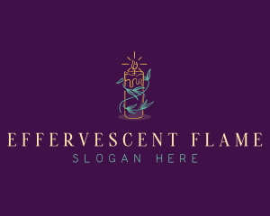 Floral Candle Flame logo design