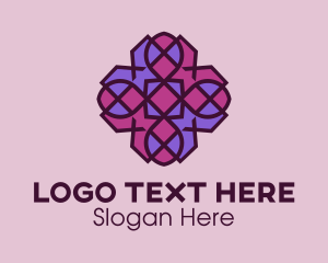 Geometric Flower Pattern logo design