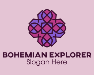 Geometric Flower Pattern logo design