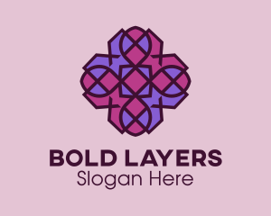 Geometric Flower Pattern logo design