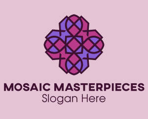 Geometric Flower Pattern logo design