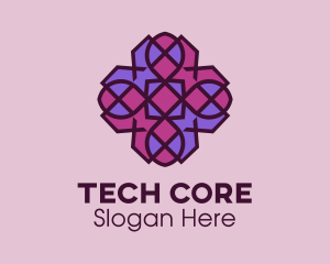 Geometric Flower Pattern logo design