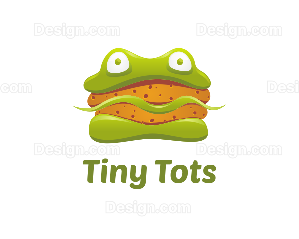 Frog Sandwich Burger Logo