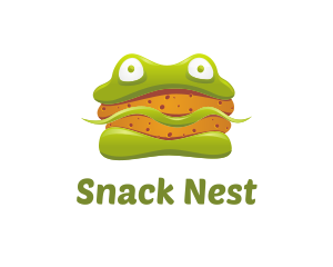 Frog Sandwich Burger logo design