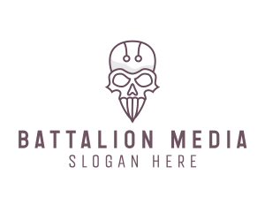 Skull Skeleton Circuit logo design