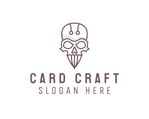 Skull Skeleton Circuit logo design