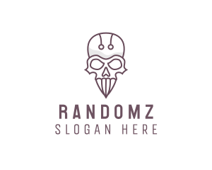 Skull Skeleton Circuit logo design