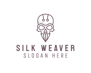 Skull Skeleton Circuit logo design