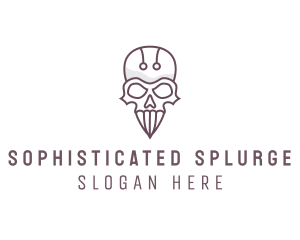 Skull Skeleton Circuit logo design