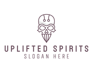 Skull Skeleton Circuit logo design