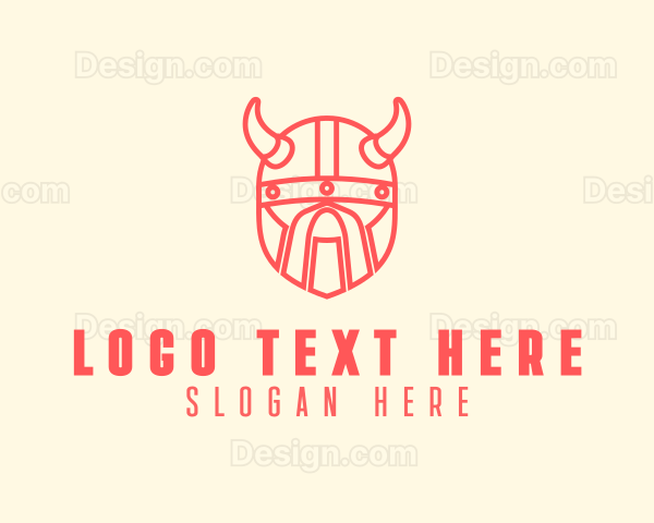 Geometric Viking Helmet Logo