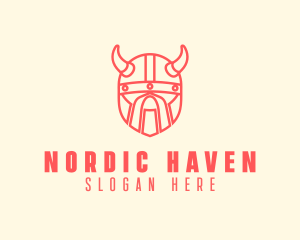 Geometric Viking Helmet  logo design