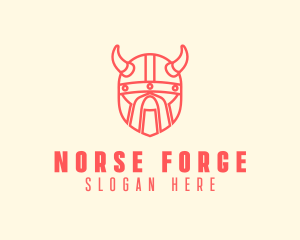 Geometric Viking Helmet  logo design