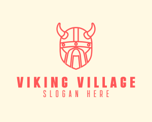 Geometric Viking Helmet  logo design